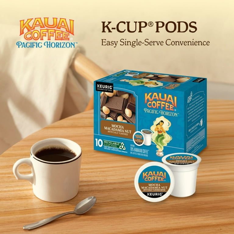 カウアイコーヒー Kauai Coffee Medium Roast Kauai Coffee¬Æ Mocha Macadamia Nut Medium Roast Arabica, 10 K-Cup