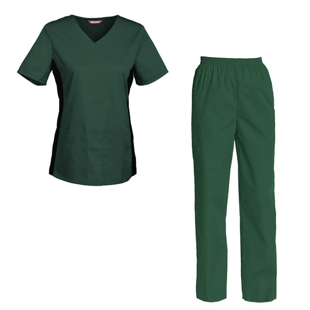 Women's Scrubs Set Scrub Top and Pants Scrubs Set