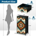 thumbnail image 3 of Boho Dresser for Bedroom with 4 Storage Drawers Geometric ornament Ethnic South Boho decor style Boho Dressers Chest of Drawers Steel Framed Fabric Closet Organizers for Entryway, 3 of 7