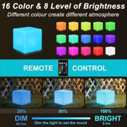8 Inch LED Cube Light – Soft Blue Glow, Rechargeable Mood Lamp For Indoor Decor