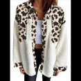 thumbnail image 1 of Chaqueta de Franela Abotonada de para Mujer, con Solapa Afelpada, Larga, Blusa A Cuadros, Otoño Color de Vaca L, 1 of 6