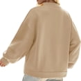thumbnail image 3 of Lanrern Sleeve Solid Color Women Zipper Up Bomber Jacket Coat, 3 of 6