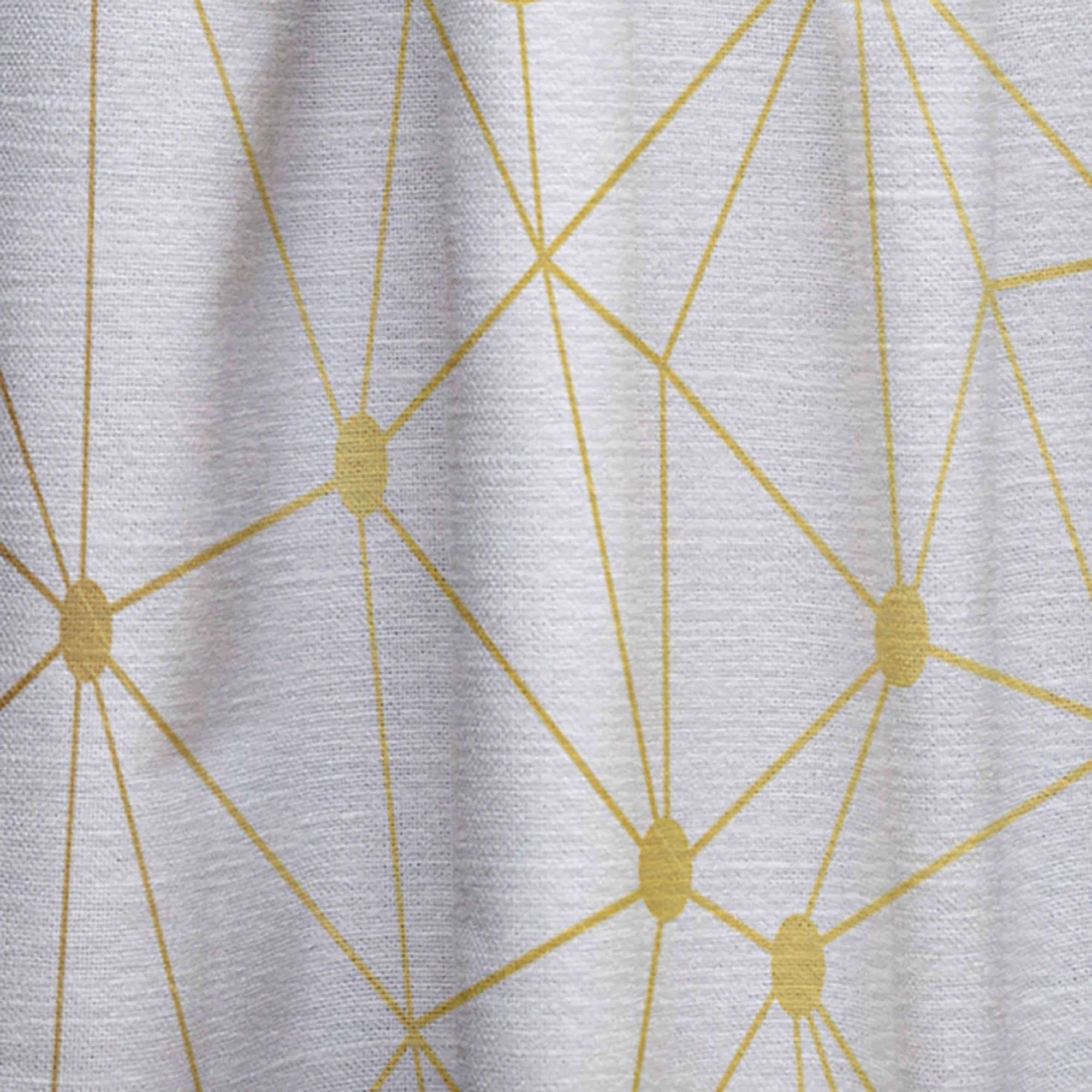 Designart 'Golden Lines Grid I' Mid-Century Modern Curtain Panel