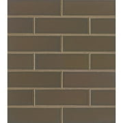 Bedrosians Zenia Matte Porcelain Floor & Wall Mosaic 2" x 6" (11.5" x 11.25" Sheet), Umbra (10-Pack, 8.9 SF)