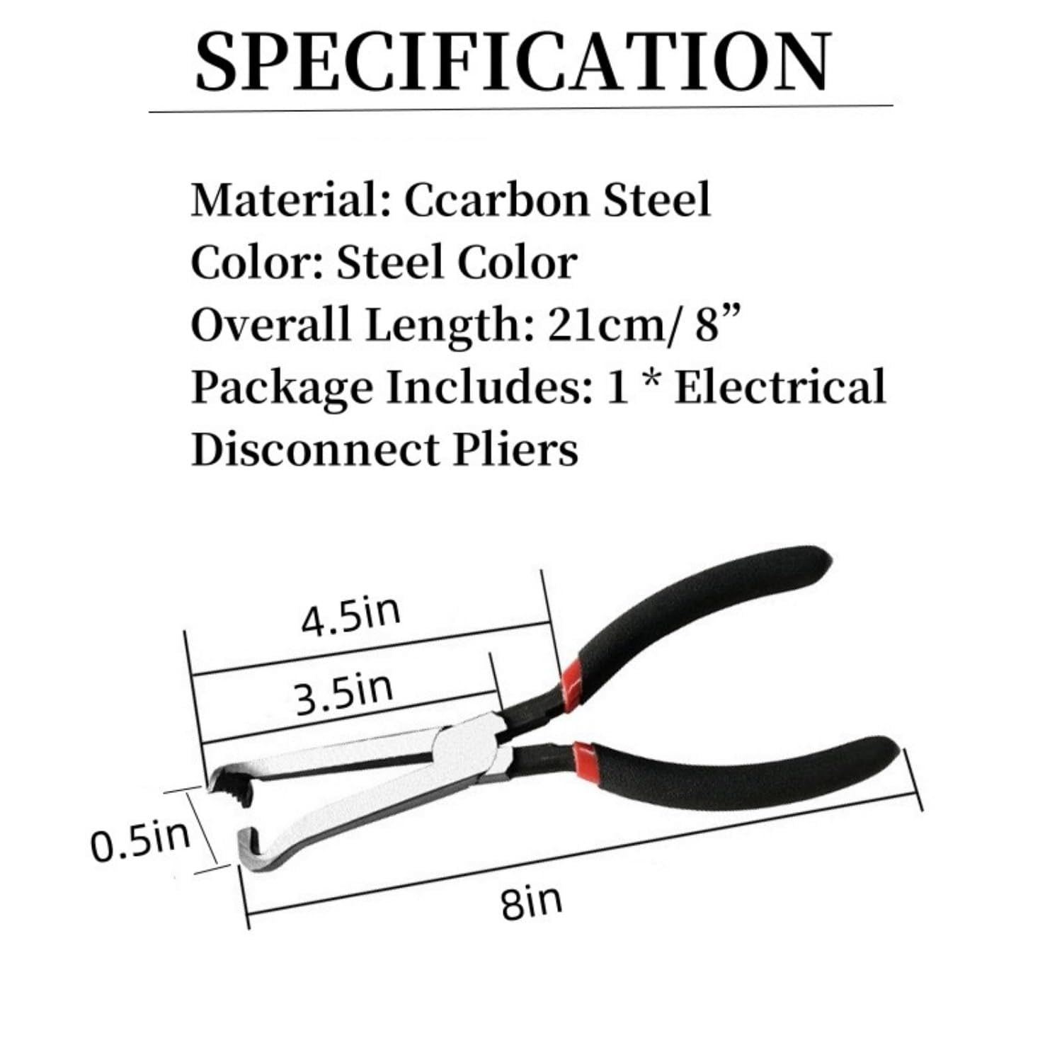 Electrical Disconnect Pliers,Electrical Connector Pliers for Cars,Fuel Line Petrol Clip Pipe Pliers, Automotive Hose Disconnect Tools for Push Tab Style Plugs (1*Red60°+1*Red straight)