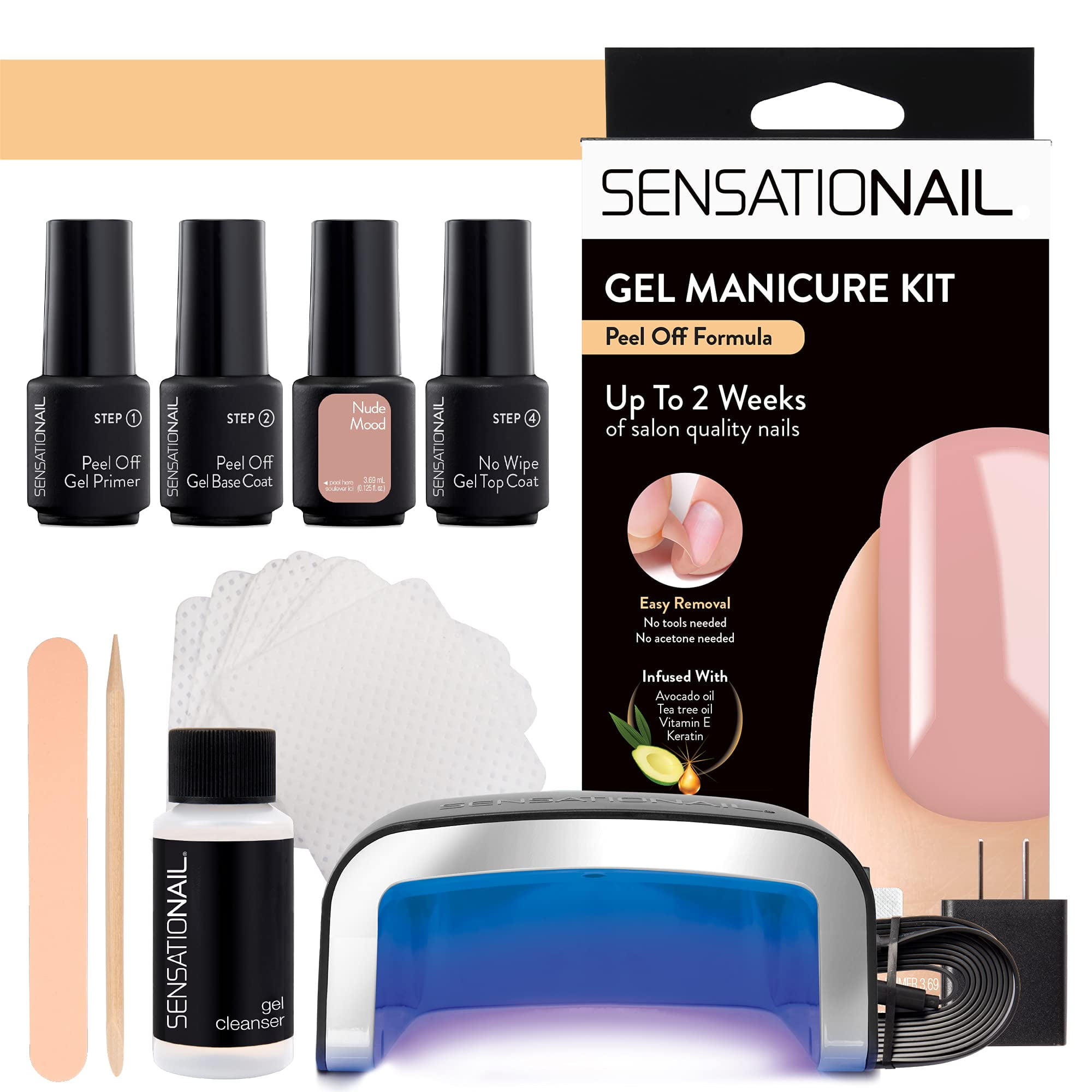 Sensationail Gel Manicure Starter Kit Peel Off Formula, Nude Mood
