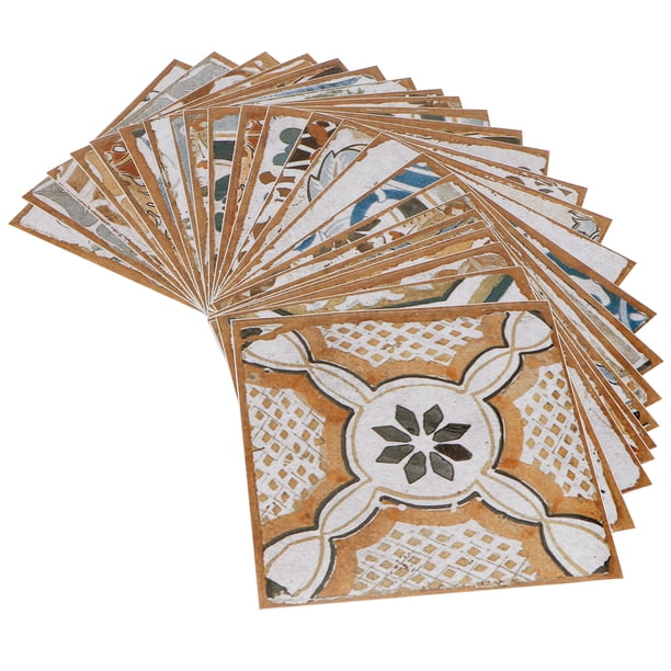 24 Uds pegatinas de pared estilo Retro decorativo para el hogar autoadhesivo adhesivo para azulejos calcomanía DIY decoración de cocina EOTVIA No
