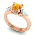 thumbnail image 6 of 2.50 Carat Round Cut Citrine & Aquamarine Gemstone Stylish Three Stone Ring for Women Solid 14K Rose Gold Size 11.5 by Diamond-Capitals, 6 of 8