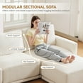 thumbnail image 4 of DOMICARE 111" White L-Shaped Modular Sectional Sofa with Ottoman, Oversized 4 Seater Couch with Thick Chenille Cushions, Comfy Living Room Sofa, 4 of 7