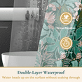 thumbnail image 3 of ComfiTime 14-Piece Boho Botanical Shower Curtain and Liner Set with 12 Hooks – Water-Repellent, Mold-Resistant, Heavy-Duty Fabric, Weighted Hem, Fade-Resistant, Machine-Washable, 72"x72", 3 of 11
