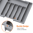 thumbnail image 3 of Expandable Silverware Drawer Organizer, Adjustable Utensil Tray with 8 Compartments, Kitchen Utensil Drawer Organizer, Silverware Holder for Kitchen Flatware, Knives, and Cooking Tools, 3 of 6