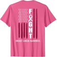 thumbnail image 1 of USA Pink Flag Breast Cancer Awareness Month - On Back T-Shirt - Sand - L, 1 of 4