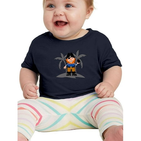 Cartoon Pirate On Island T-Shirt Infant -Image by Shutterstock 6 Months