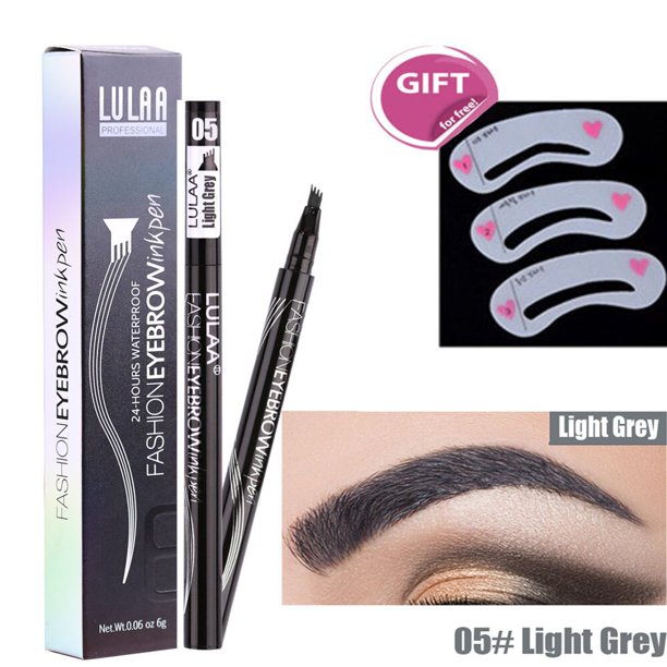 Lápiz de cejas de cuatro puntas de 5 colores, cepillo para cejas, líquido dividido, resistente al agua, lápiz potenciador de cejas de larga duración, sombra de cejas Tan Jianjun unisex