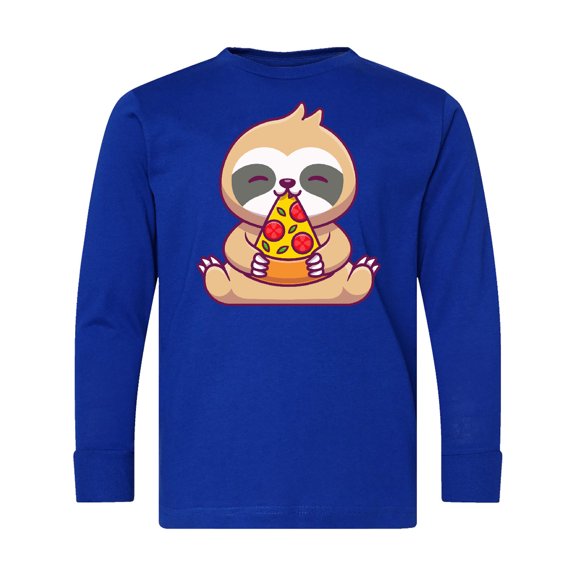 Inktastic Sloth Pizza Long Sleeve Youth T-Shirt