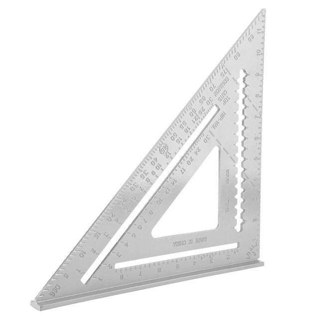 Transportador para carpintería, regla triangular de 12 pulgadas, regla triangular de ángulo recto, regla triangular de vanguardia Características