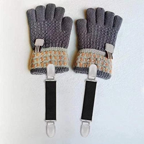 Adjustable Mitten Clips, Elastic Winter Glove Holder for teen And Adults, Prevent Hat And Scarf Loss, Outdoor Wear Accessories, One Fixing Clip * 2