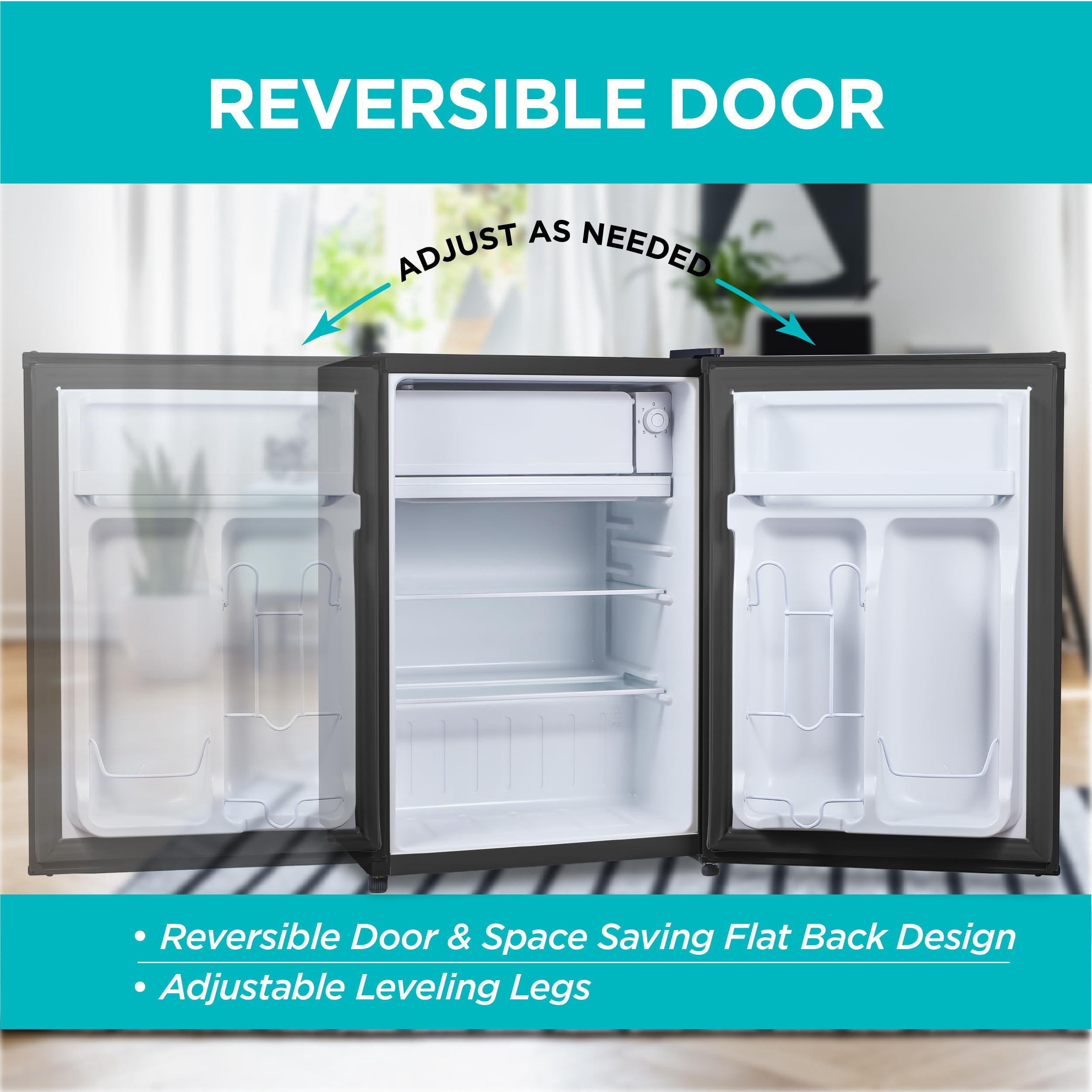 BLACK+DECKER 2.5 Cubic Foot Energy Star Refrigerator with Freezer, Black