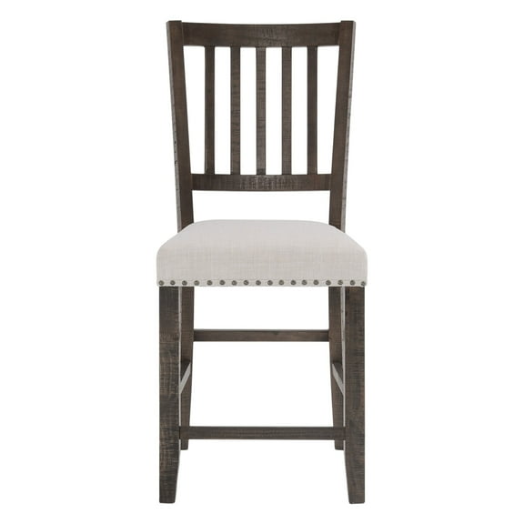 Willow Creek Distressed Slatback Upholstered Counter Stool (Set of 2)