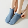 thumbnail image 5 of YooGuoGuo Womens Ankle Ruffle Socks Casual Cotton Frilly Breathable Cute Knit Lettuce Trim No Show Socks 6 Pack, 5 of 9