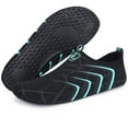 thumbnail image 4 of L-RUN Water Sports Shoes Barefoot Quick-Dry Aqua Yoga Socks Slip-on for Men Women Blacklines 6.5-7.5 Women 5-6 Men, 4 of 6
