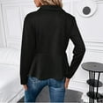 thumbnail image 5 of Womens Zip Up Jackets Collar Neck Lightweight A-Line Peplum Jacket Cardigans Long Sleeve Tunic Winter Coats, 5 of 5