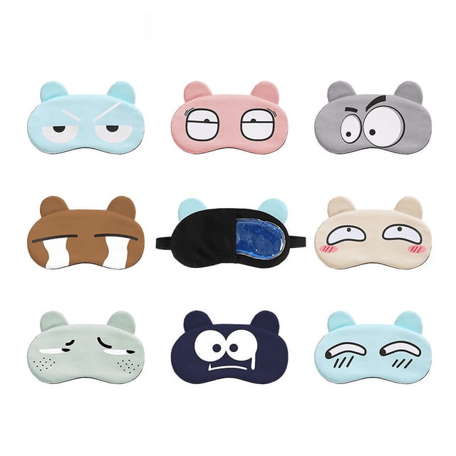 Máscara de ojos de hielo de dibujos animados, máscara de ojos especial para dormir con sombreado de verano, linda máscara de ojos con bolsa de hielo