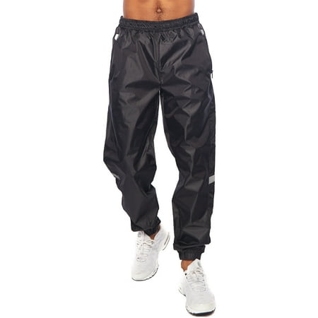 Nike Athletic Track Pants - Mens Windbreaker Waistbend Zipper Pocket Track Pants 18191-3493-S-Black