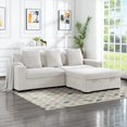 thumbnail image 4 of Gewnee 103.5-Inch Modular Corduroy Sofa Set with Solid Wood Legs, High-Density Foam, Suitable for Living Room/Bedroom/Office, 4 of 19