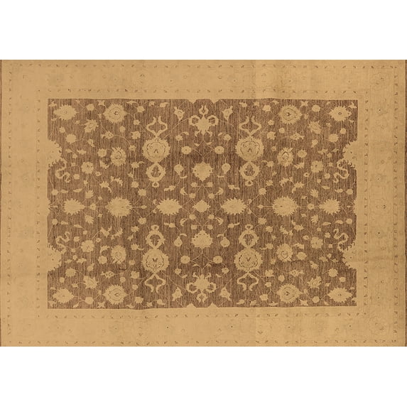 Ahgly Company Indoor Rectangle Oriental Brown Traditional Area Rugs, 7' x 9'