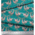 thumbnail image 3 of Soimoi Velvet Fabric Feather,Branch & Sloth Cartoon Decor Fabric Printed Yard 58 Inch Wide, 3 of 3