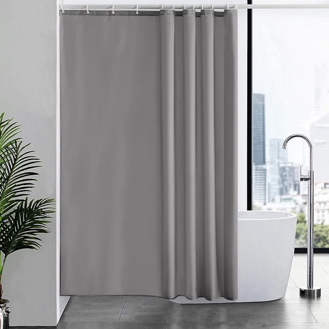 Cortina De Baño Tela, Cortina De Ducha con Ganchos, EVA PE Cortinas de Regadera Antimoho Impermeable Antibacteriano, Ojales De Metal, Duradero, para Duchas de Baño y Bañeras