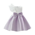 thumbnail image 2 of RUTAYY Children Girls Dress Shiny Fabric Bow Vest Skirt with Zipper Color Block Party Daily Wear Chic Holiday Dresses, 2 of 8