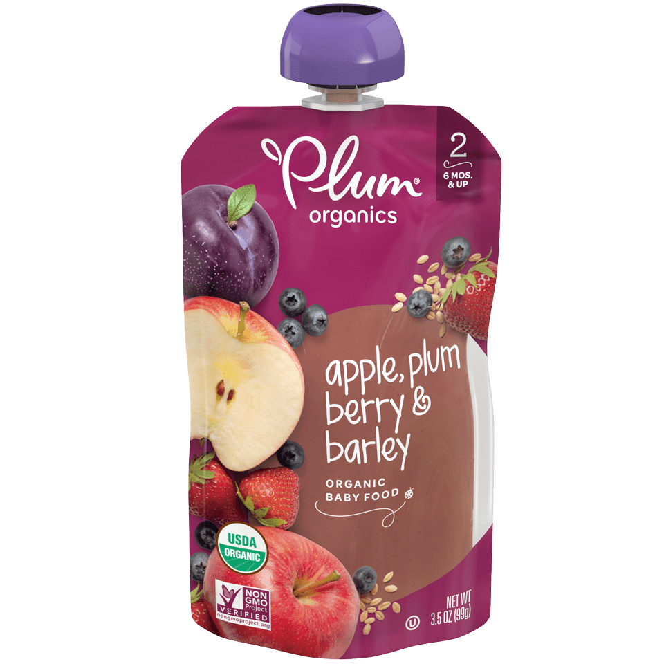 Plum Organics Plum Berry & Barley Organic Baby Food, 3.5 oz, (Pack of 6
