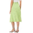 thumbnail image 3 of Unique Bargains Jupe Midi Trapèze à Imprimé de Feuilles pour Femme, Vert Printemps, TG, 3 of 6