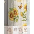 thumbnail image 6 of Sheer Curtains 96 Inches Long 2 Panels, Farm Sunflower Plant Butterfly Rod Pocket Curtain Voile Draperies, Vintage Stamp Letter Light Filtering Window Treatment for Living Room Kitchen Bedroom, 6 of 8