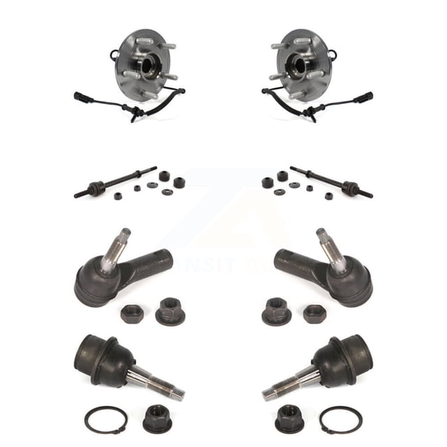 Transit Auto Front Hub Bearing Assembly Suspension Lower Ball Joint Outer Tie Rod End and Sway Bar Stabilizer Link Kit for Car Ram 1500 Classic 4WD - Left Right Side (Driver Passenger) K7T-109073