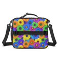 thumbnail image 2 of Daisy Pioneer Flower and Rainbow Flowers Insulated Lunch Bag with Shoulder Strap and Bottle Holder,Bento School Lunch Bag Box,11x9.5x3.5 Inches, 2 of 4