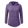 thumbnail image 4 of GJSYRH Lightweight Pullover Women Women's Long Sleeve Hooded Pullover Sweater Casual Knit Top Everyday Comfort Drawstring Design Soft Cozy Wear, 4 of 4