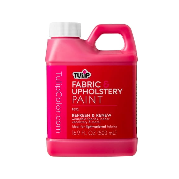 Tulip Fabric & Upholstery Paint, Red, 16.9 fl. oz. - Permanent Fabric Paint for Furniture, Clothing & Home Decor