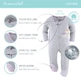 thumbnail image 4 of The Peanutshell Baby Sleep n Play Footed Pajamas for Boys or Girls, Purple Woodland, 3 Pack, Newborn to 9 Months, 4 of 8
