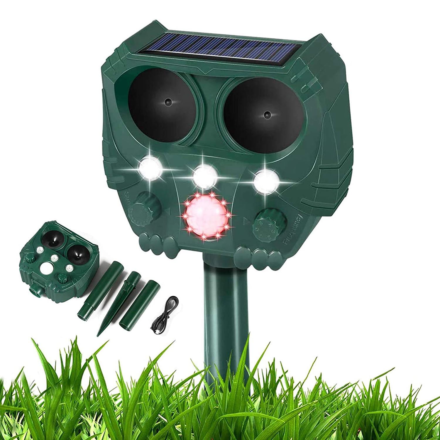 Dogs Cat Deterrent Outdoor with Ground Stake 5 Modes Waterproof INTEY