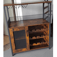thumbnail image 2 of Wine Bar Cabinet with Detachable Wine Rack, Small Sideboard and Buffet Cabinet with Mesh Door, 2 of 8