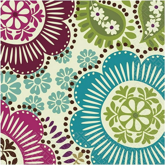 Fashion Floral Modern Flowers Garden Theme Party Paper Beverage Napkins