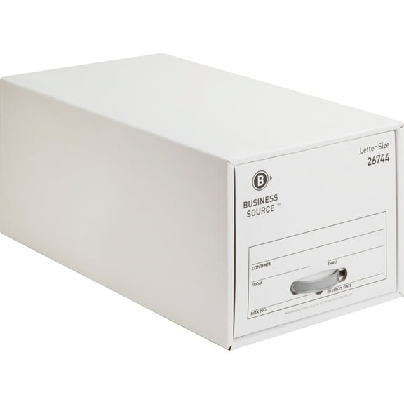 Business Source Stackable File Drawer - Internal Dimensions: 12.25 in W X 23.50 in D X 10.25 in H, External Dimensions: 14 in, White