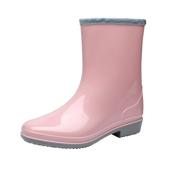 Fashion Mid-tube Rain Boots Ladies Pvc Non-slip Rain Boots Water Shoes Woman Rubber Shoes