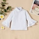 thumbnail image 5 of Vestido Para Niñas, Ropa Para Niñas Pequeñas, Otoño Invierno, Manga Larga, Color Sólido, Cuello Alto, Manga Acampanada, Falda Corta A Cuadros, Conjunto Para Niños, Blanco Odeerbi LM103-8300, 5 of 9