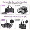thumbnail image 2 of CshidWorld Cat Carriers for Large Cats up to 25LB, Large Cat Carrier with a Bowl, Soft Sided Carrier with 2 Side Roller Blinds for Pet Cat Kitten Small Dog Puppies Airline Approved, Purple, 2 of 7