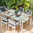 thumbnail image 2 of Green Spring Floral Table Cloths for 3 Foot Rectangle Tables, Summer Botanical Vintage Birds Patio Waterproof Elastic Fitted Tablecloths, Washable Rectangular Table Cover for Camping, 2 of 8