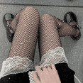 thumbnail image 2 of Medias de red, medias negras con perforaciones, medias de red, pantimedias sexys de malla, calcetines de seda negros, 2 of 5